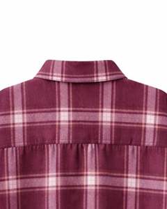 Camisa Oversize de Franela a Cuadros para Mujer, Borgoña, Manga Larga, Casual, con Bolsillos, Suave, Otoño-Invierno, Venta al por Mayor - Product Image 6