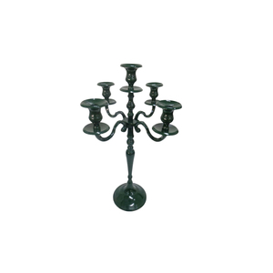 เชิงเทียนโลหะ5แขนสำหรับตกแต่งโรงแรมสีขาวพร้อมเชิงเทียนทองแดงโบราณสำหรับตกแต่งงานแต่งงานทำด้วยมือ - Product Image 2