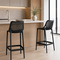 Tabouret de bar moderne en plastique robuste PP, chaise haute à treillis pour cuisine, salle à manger, salon, usage commercial, maison, bar, café, restaurant, intérieur