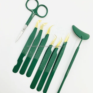 Pinzas de Precisión Antiestáticas Profesionales de Alta Calidad para Extensión de Pestañas, Punta Dorada, Acero Inoxidable, Empaque con Logotipo Personalizado - Product Image 4