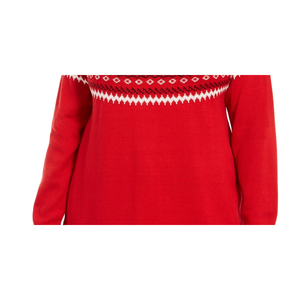 Maglione invernale casual da donna Charter Club taglia 0X con stampa Fair Isle, rosso - Product Image 3