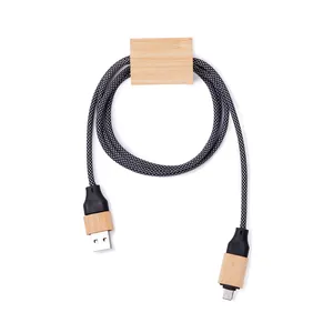 Cavo di Ricarica Ecologico in Bambù, Gadget USB Promozionale di Haaw - Product Image 1