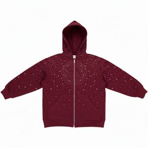 เสื้อฮู้ดดี้สีเทาอ่อน ผ้าฝ้าย 100% แบบซิป ประดับคริสตัล 男女兼用 สำหรับฤดูหนาว กันลม เป็นมิตรกับสิ่งแวดล้อม รับสกรีนโลโก้ เสื้อสเวตเชิ้ตเนื้อหนา - Product Image 2