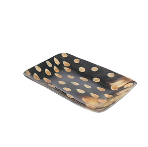 Plateau de service rectangulaire en corne de buffle, taille personnalisée, sans danger pour les aliments, cadeau de mariage avec logo personnalisé et design moderne - Product Image 1