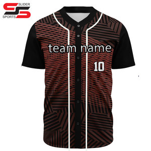 Bajo Moq 3D Impreso Logotipo personalizado Juventud Cómodo Sublimación de manga corta Jersey de béisbol - Product Image 2