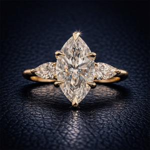Anillo de Diamante Cultivado en Laboratorio con Corte Marquesa, Clásico para Mujer, Joyas RIZTA, Mayorista de Joyería para Compromiso y Aniversario de Bodas - Product Image 1