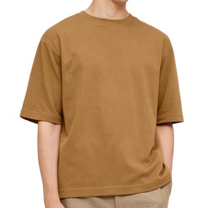 Nouveau T-shirt tricoté surdimensionné pour homme, haute qualité, impression de logo personnalisé, respirant, 100% coton, anti-boulochage, été, vente en gros - Product Image 4