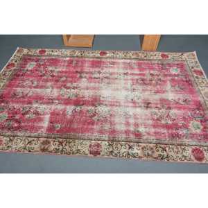 Tapis turc, tapis vintage de 4,9x8 pieds, tapis en laine rouge patchwork - Product Image 3