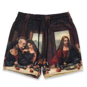 กางเกงขาสั้นผู้ชายผ้าตาข่ายแห้งเร็ว เอวยางยืด กันยับ ดีไซน์สั่งทำ ระบายอากาศได้ดี ไซส์ใหญ่ คุณภาพสูง ระดับมืออาชีพ - Product Image 4