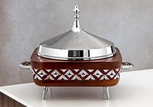 Couvercle de finition nickelé en acier inoxydable Hot Pot Dernier design fait à la main Casseroles isolées Serveur Qualité supérieure - Product Image 2