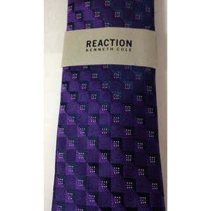 Cravatta Classica Geometrica da Uomo Kenneth Cole Reaction, Viola, Taglia Regolare, Realizzata in Poliestere - Product Image 2