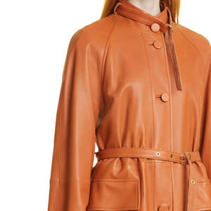 เสื้อโค้ทหนังยาวลำลองสำหรับผู้หญิงเสื้อโค้ทหนังให้ความอบอุ่นระบายอากาศได้ตามต้องการสไตล์ใหม่ - Product Image 5