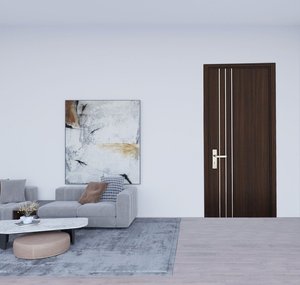 Porte CAESAR DOOR, design moderne minimaliste, plaque plane, ouverture latérale, bois MDF massif, porte intérieure, finition imperméable, villa - Product Image 4