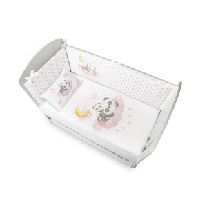 Parure de lit moderne Princesse rose avec motif Panda Nube en dessin animé, tissage technique et rembourrage en fibres - Product Image 1