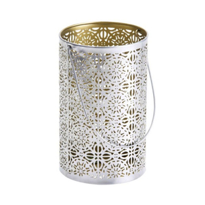 Portavelas votivo de metal en diseño elegante con acabado multicolor, perfecto para bodas y elegante contenedor de velas - Product Image 4