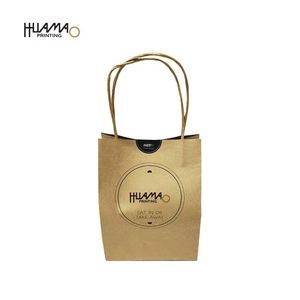 Sacs en papier kraft naturel personnalisés minimalistes avec poignées en corde de papier, légers et durables pour les magasins de vêtements, logo personnalisé - Product Image 4