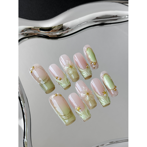 Faux ongles à presser Spring Veil : Design élégant pour la mode printanière - Product Image 2