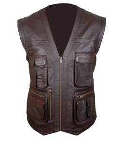 Gilet de moto en cuir de style décontracté pour hommes Gilet tactique d'hiver avec logo à l'avant Vestes sans manches pour motards garçons - Product Image 6