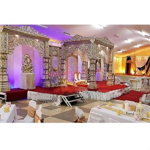 ชุด mandap สำหรับงานแต่งงานบอลลีวู้ดที่ดีที่สุดชุดแต่งงานอินเดียที่มีสไตล์ชุดเสาไฟเบอร์แกะสลักอย่างมีสไตล์ jodha Akbar mandap - Product Image 1