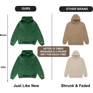 Sudadera con capucha lavada con ácido personalizada para hombre, ropa de calle retro con tinte de corbata, logotipo bordado, sudadera de invierno de algodón 100%, impresión digital OEM ODM - Product Image 4