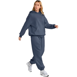 Nouveau design 2025 femmes survêtement uni noir coupe ajustée 100% coton polaire survêtement impression personnalisée pull sport femmes survêtement - Product Image 3