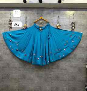 Traditional <b>Red</b> Multi Color Cotton Multi Concept Chaniya Choli Heavy Duftta Pallu Work Moisture Wicking for Women Casual Wear - Product Image 5