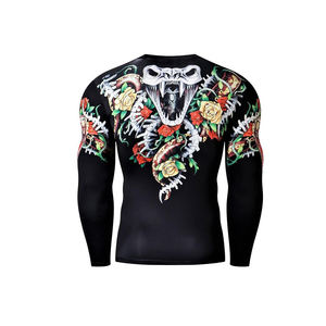 Protector de sarpullido de manga larga, ropa deportiva personalizada profesional, Color liso, para gimnasio, precio barato - Product Image 4