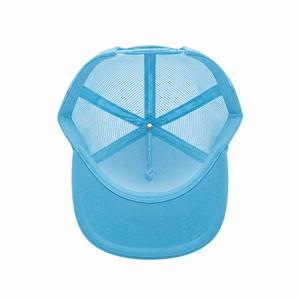 Casquette Trucker 6 Panneaux en Maille Bleue Ajustable Unisexe Décontractée Printemps-Été avec Impression Sérigraphique sur Panneau Avant et Broderie 3D Respirante - Product Image 5