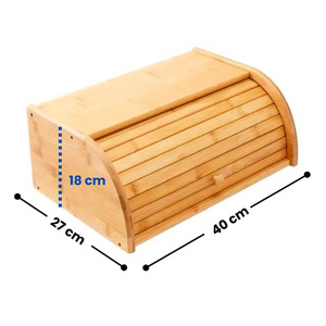 Organisateur à pain en bambou de haute qualité avec couvercle coulissant 40x27x18cm en provenance de Turquie - Product Image 4