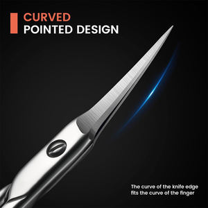 Tijeras para uñas con punta puntiaguda, cuchillas duraderas afiladas, Material lavable, suministros para uñas, tijeras para cutículas - Product Image 2