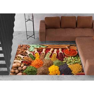 Kitchen Spices Print <b>Rug</b>: Modern Decor, Anti-Slip Carpet,<b>Chenille</b> <b>Rug</b> - Product Image 3