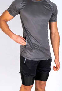 ชุดเสื้อยืดคอกลมกางเกงขาสั้นสำหรับผู้ชายชุดเสื้อยืดและกางเกงขาสั้นผ้าคอตตอน100% - Product Image 2