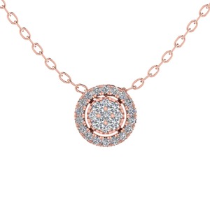 Colgante de diamantes de corte redondo para dama de honor, 0.25 ct, claridad F-G VS+, diamante cultivado en laboratorio, en platino, para fiesta nupcial - Product Image 3