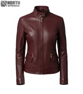 Chaquetas de Cuero Genuino para Mujer a Bajo Precio, Tejidas, Transpirables, a la Moda, Nueva Llegada, Personalizadas, Cantidad al por Mayor, Servicio OEM - Product Image 1