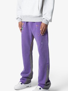 Pantalons de survêtement pour homme en molleton français 100% coton OEM, taille plus, avec bande latérale, style jogger empilé, vêtements de sport actifs - Product Image 2