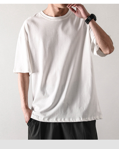 Camiseta con logotipo bordado Dtg de transferencia de calor personalizada, Camiseta básica de gran tamaño lisa, camisetas para hombre, camiseta para hombre - Product Image 5