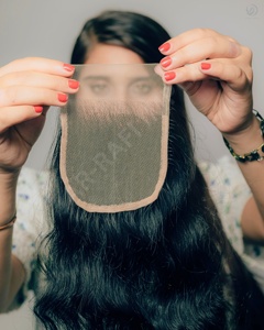 100% cabello indio Remy virgen 4x4 HD frontales de encaje Natural marrón negro extensiones de cabello humano peruano para mujeres 100 gramos de peso - Product Image 1