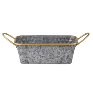 Jardinières demi-rondes en métal de zinc Poignée de corde de style le plus récent Jardinière de sol galvanisée Jardinières galvanisées seau - Product Image 3