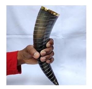 เขาดื่มและอุปกรณ์เสริมสำหรับคนเถื่อนทำด้วยมือทันสมัย100% ดื่มแตร tankards ถ้วยเขาไวกิ้งจากอินเดีย - Product Image 5