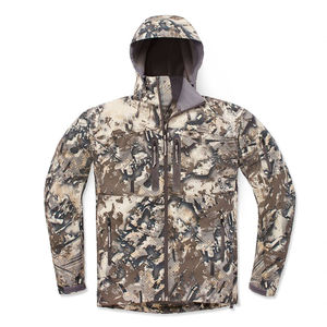 Veste de chasse à coque souple résistante avec capuche, veste de chasse réversible, camouflage et couleur unie avec doublure isolante - Product Image 1