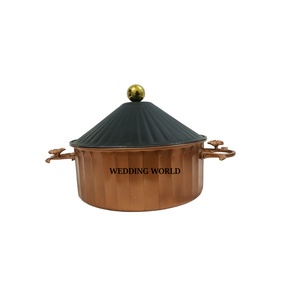Réchaud alimentaire en acier inoxydable avec couvercle poli miroir, forme ronde, casserole design, vente chaude, nouveau métal, fondue - Product Image 2