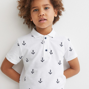 T-shirt polo pour enfants 100% coton personnalisable pour l'été décontracté rayé manches courtes en gros pour les garçons avec motif de logo - Product Image 4