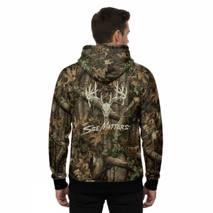 Sudadera con Capucha de Camuflaje con Calavera de Ciervo Lavada Vintage Premium para Cazadores, Ropa de Invierno Duradera y Cómoda para Exteriores - Product Image 2