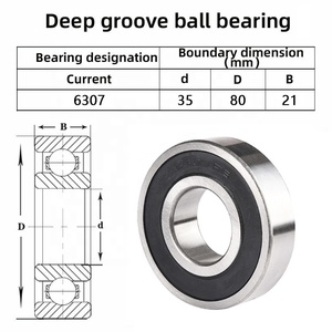 6307 Bantalan Bola Alur Dalam Bersegel Karet Ganda 6307-2RS 2Z 35X80X21mm Bantalan Industri untuk Pabrik Manufaktur - Product Image 3