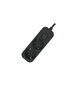 Multipresa 2T con interruttore e cavo da 1,5 m. Nero (F-Bright 1001710-N) - Product Image 1