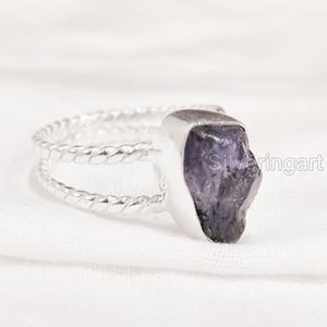 เครื่องประดับหินหยาบแหวนผู้หญิงพลอย tanzanite ธรรมชาติ December birthstone Twist Twist Double band PARTY 925แหวนเงินสเตอร์ลิง - Product Image 4