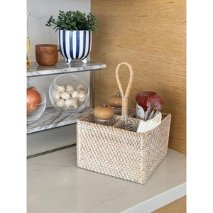 Cesta de Ratán Natural Artex Green Earth, 4 Compartimentos, Hecha a Mano, Ecológica, Moderna, Rectangular, Multiusos, Hecha en Hanói, Vietnam - Product Image 5