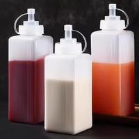 Bouteille de Sauce à Nez Pointu de Grand Calibre Bouteille de Sauce Tomate Bouteille de Miel en Plastique Transparent de Ménage 600ml