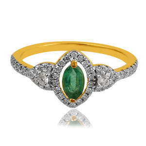 Anillo de Plata de Ley 925 de lujo chapado en oro a la moda, diseño único de marquesa, ónix verde, múltiples piedras preciosas, fiestas de boda clásicas finas - Product Image 3