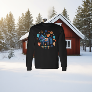 Camiseta de manga larga con diseño de caballo Dala sueco, arte popular nórdico, tradición sueca - Product Image 3